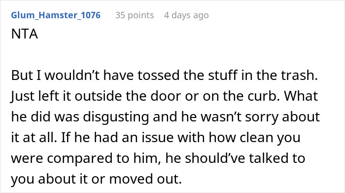 Roommate Messes With Guy's Food, Finds His Stuff In The Trash