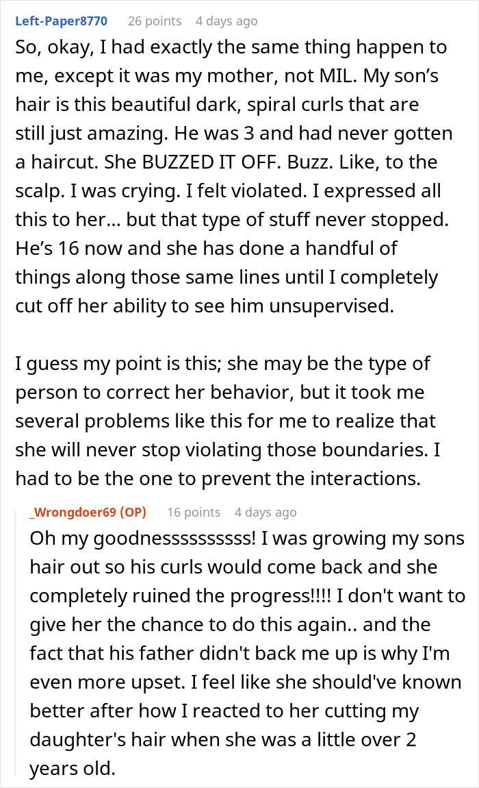 Woman Stops Talking To Her MIL After She Cuts All Of Her Son&rsquo;s Hair Off Without Permission