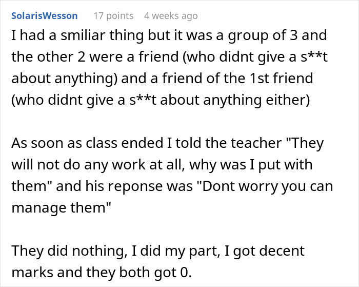 Entitled Kid Thinks He'll Get Away With Doing Nothing On A Group Project, Gets Publicly Embarrassed Entitled Kid Thinks He'll Get Away With Doing Nothing On A Group Project, Gets Publicly Embarrassed