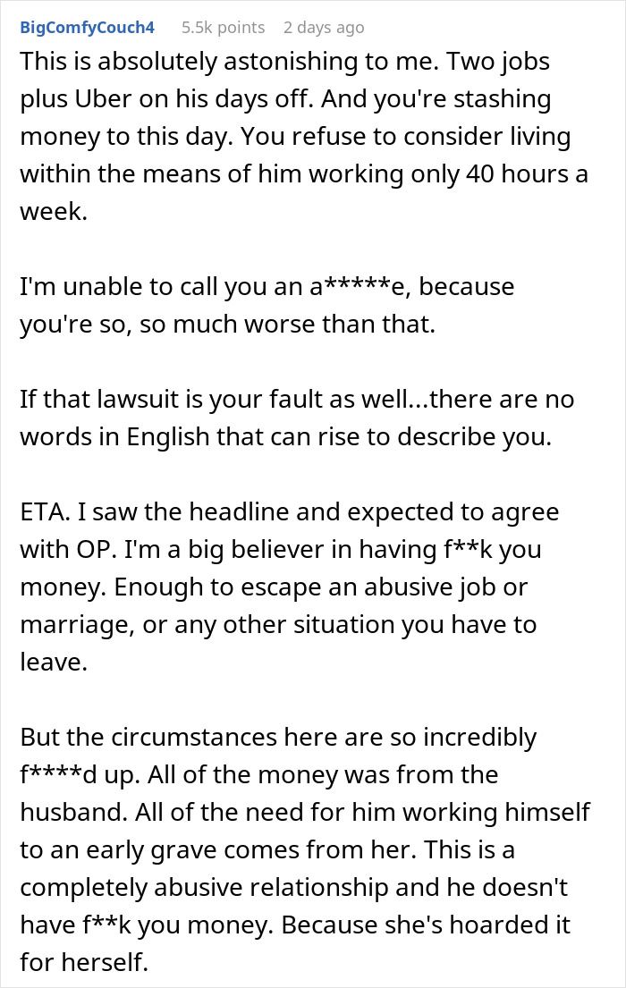 Man Breaks Down Crying After Learning His SAH Wife Has $47k Stashed Away While He's Struggling