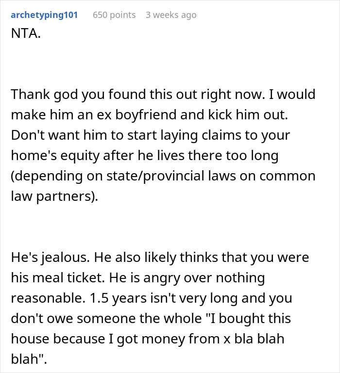 Woman Shocked At BF&rsquo;s Fit Over How She Afforded Her Home, Learns He&rsquo;s A &ldquo;Deluded&rdquo; Gold Digger