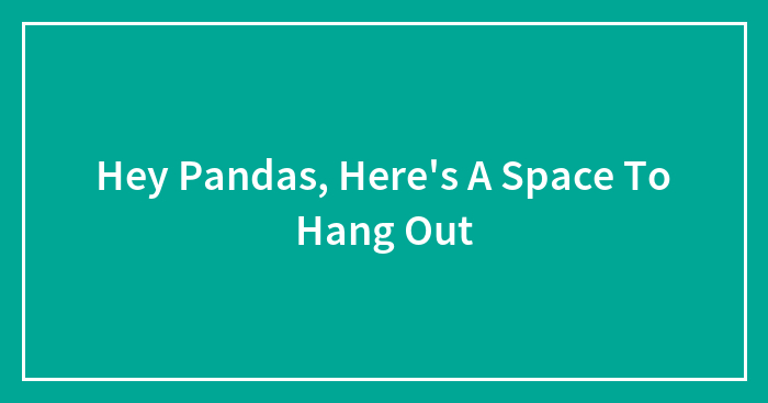 Hey Pandas, Here’s A Space To Hang Out