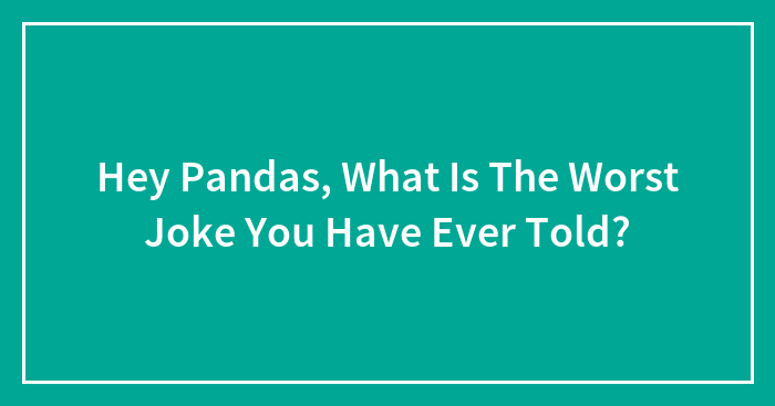 Hey Pandas, What Is The Worst Joke You Have Ever Told? (Closed)