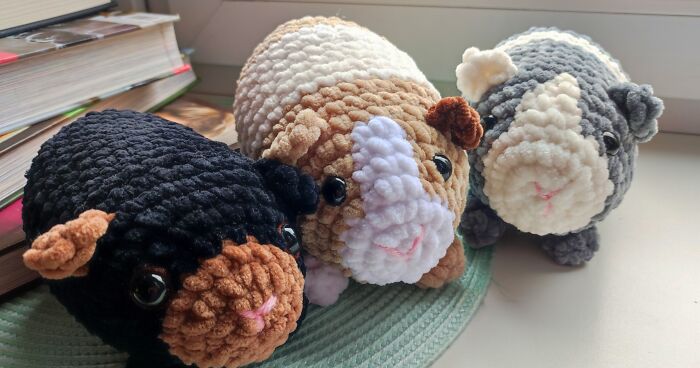 My Crochet Guinea Pig Toys From The Same Pattern But In Different Colors (15 Pics)