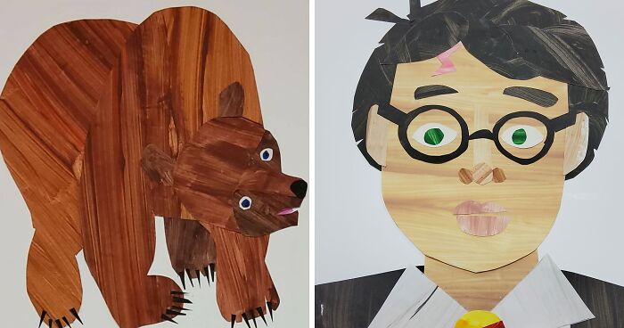 I Made Eric Carle-Style Book Art For My Most Popular Elementary School Bulletin Board (22 Pics)