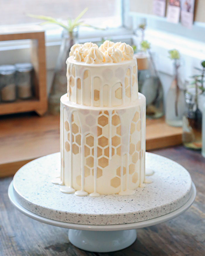 My Little Bro 23rd Birthday Cake: Vanilla Flavor Cake With Orange Zest And Honey Flavor Buttercream