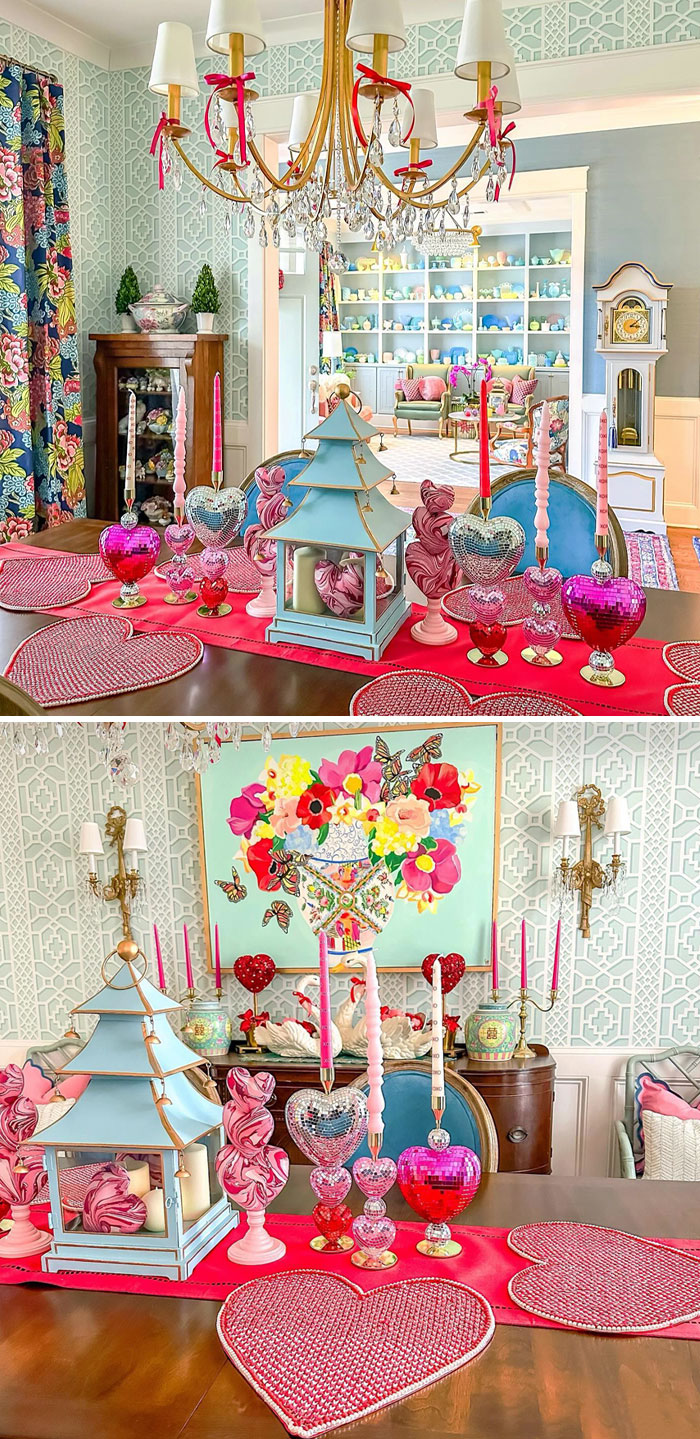 Disco Heart Candlesticks Are Looking Lovely In My Dining Room