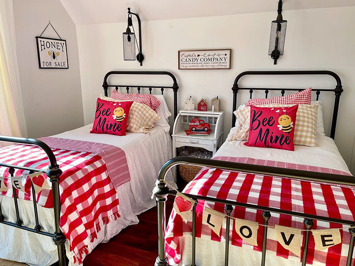 I Decorated The Guest Room For Valentine's Day. It's Always Fun Changing The Rooms Up