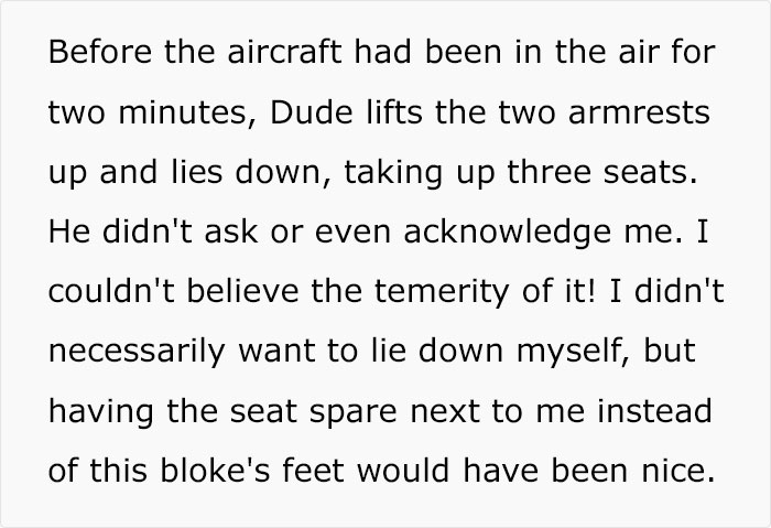 &ldquo;I Couldn&rsquo;t Believe The Temerity Of It&rdquo;: Guy Takes Revenge On Selfish Passenger