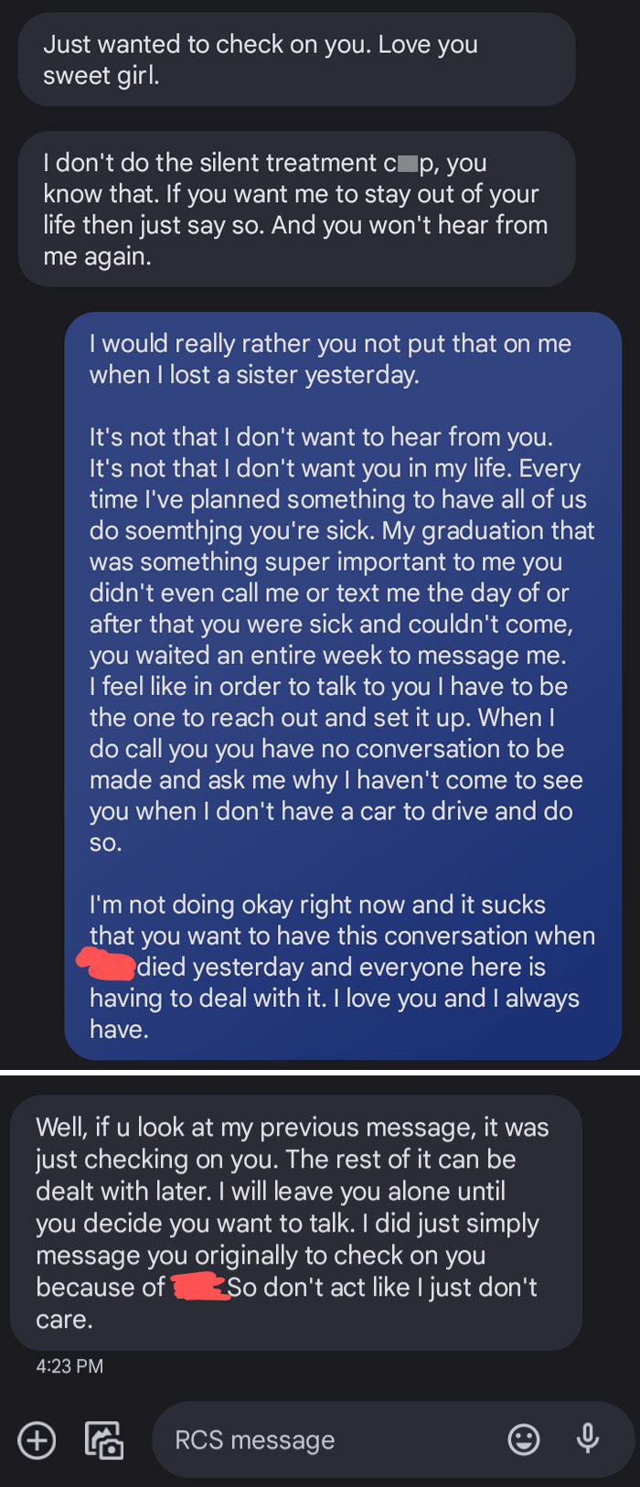 From My Stepmother The Day After My Sister Passed