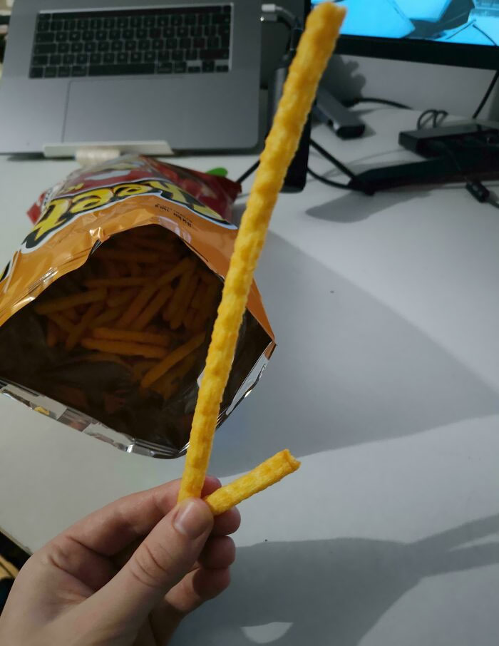 A Very Long Cheeto I've Found In My Bag