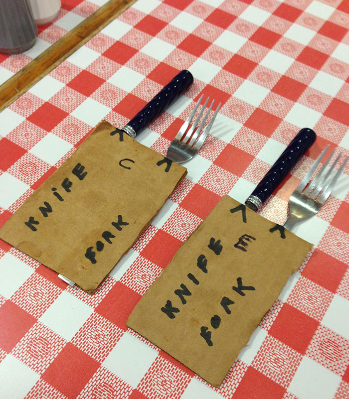 My Grandpa Doesn’t Trust Restaurants So He Carries These In His Shirt Pocket (C For Carol, E For Edward)