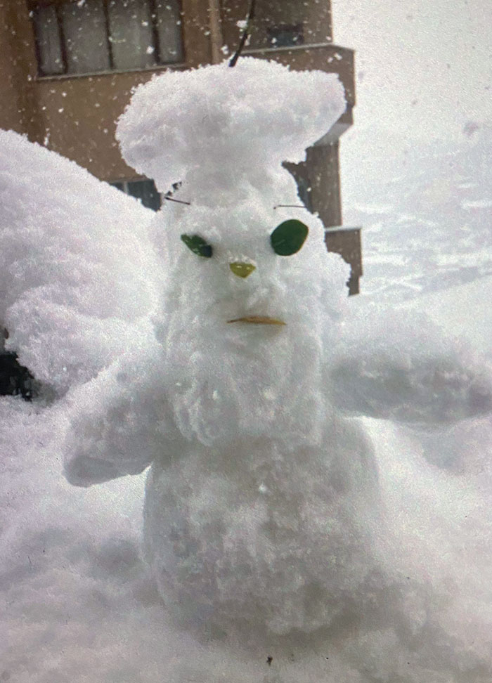 This Was The Snowman That My Grandma Built Back In 2020