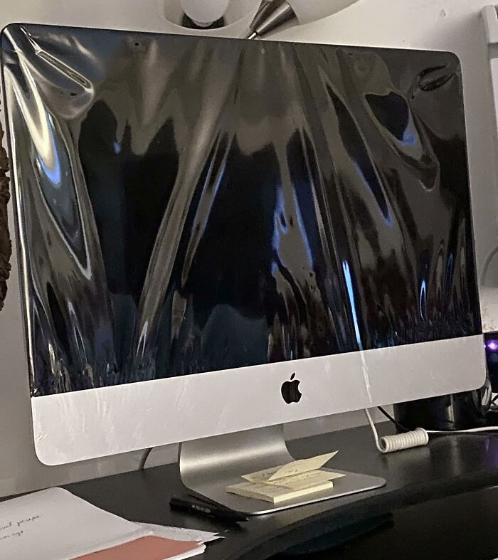 My Mom Likes To Keep The Plastic On Her Desktop