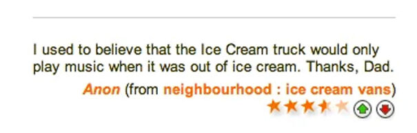 man says he thought ice cream truck plays music when they are out of ice cream 