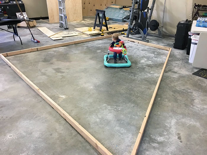 Perfect Playpen When You're On Dad Duty But Also Want To Get Work Done In The Shop