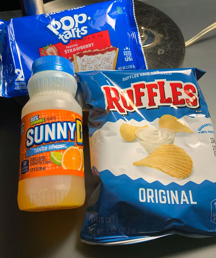 My Parents Are Staying In A Hotel That Promised To Serve Them Breakfast During Their Stay. This Is The Breakfast They Were Given