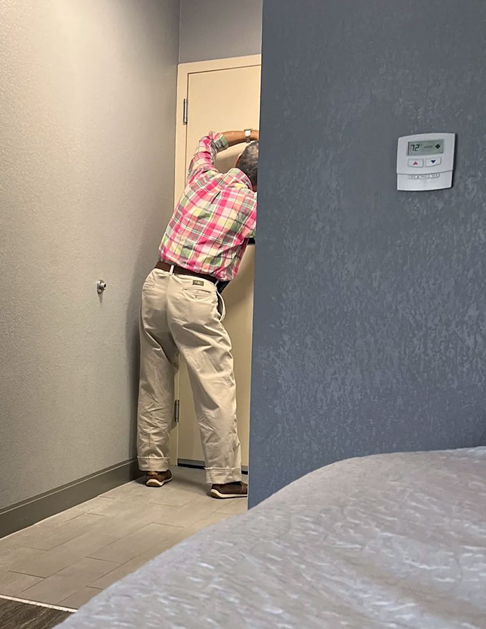 Hotel Manager Decided To Come Into My Room While I Was Still In There To Paint The Door That Didn't Even Need Painting, In My Opinion
