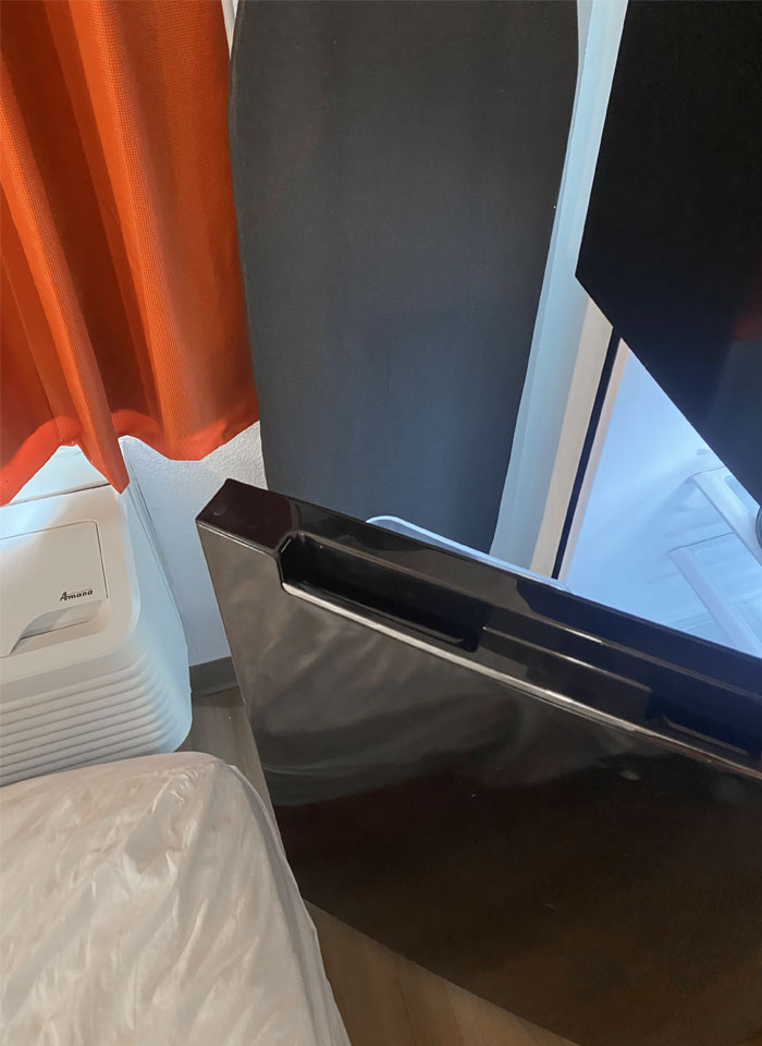 How My Hotel Decided To Set Up The Bed And The Fridge