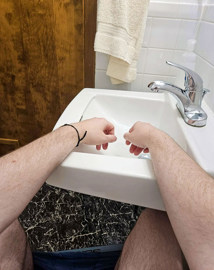 The Airbnb I'm At Has The Toilet So Close To The Sink That I Can Wash My Hands And Poop At The Same Time