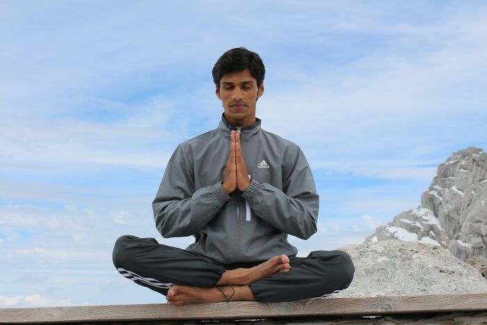 Person meditating