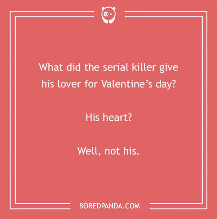 Comical love pun on a red card with a humorous Valentine's Day twist.
