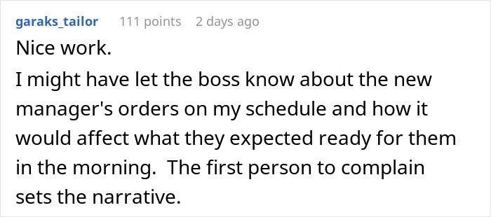 New Manager Pokes At Person Starting And Leaving An Hour Early, Comes To Regret It New Manager Pokes At Person Starting And Leaving An Hour Early, Comes To Regret It