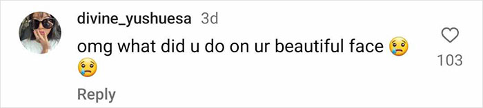 Comment on Megan Fox's new look with shocked emoji reactions.