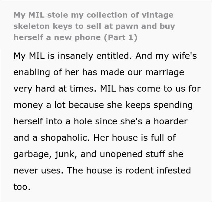 MIL Sells Guy's Skeleton Key Collection To Buy Herself A Phone, He Gets Her Arrested