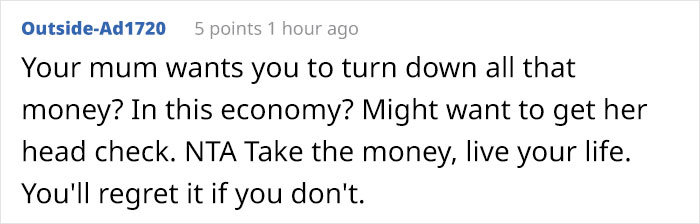 Mom Asks For The Inheritance Her Daughter Got So She Can "Sanitize" It