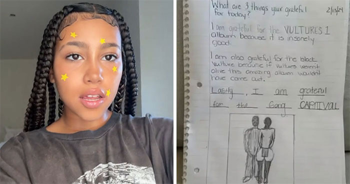 “It’s Time For A CPS Visit”: North West Draws Kanye’s Album Cover Of Barely Clothed Bianca Censori