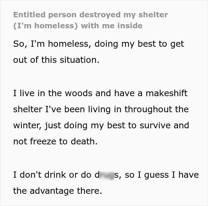 Entitled People Destroy Homeless Person&rsquo;s Shelter, Gets Them Trapped For An Hour
