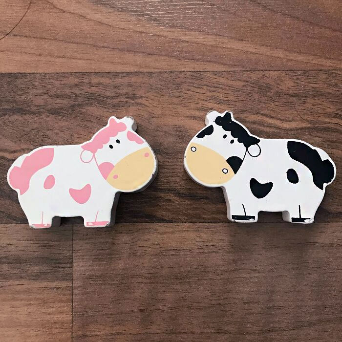 This Girl And Apparent Boy Cow That Came In A Noah's Ark Play Set