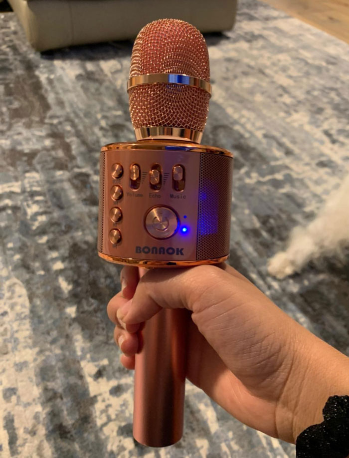  A Wireless Bluetooth Karaoke Microphone That'll Turn Your Kid Into A Mini Popstar In Their Living Room, Because Valentine’s Day Also Calls For Full-On Family Concerts