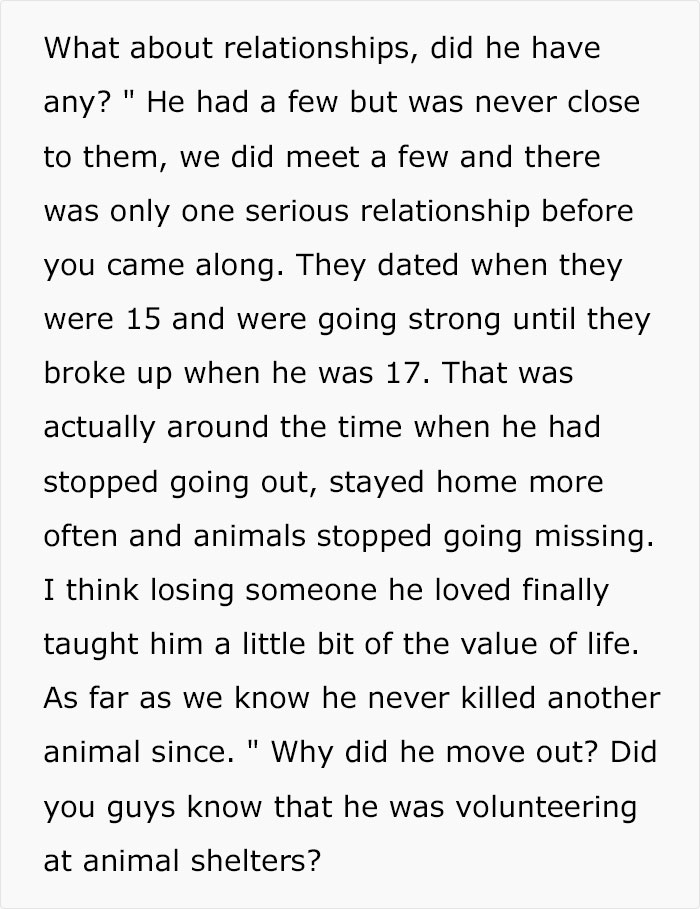 Woman Dumps Her BF After His Parents Warn Her Not To Leave Him Alone With Her Pets Woman Dumps Her BF After His Parents Warn Her Not To Leave Him Alone With Her Pets