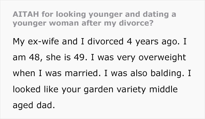 Man Shocks His Family With Post-Divorce Glow Up, His Ex Is Fuming And Calls It His “Mid-Life Crisis” - 2