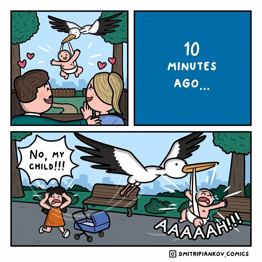 25 New Funny Dark Humor Comics With Twist Endings From Cartoonist Dmitri Piankov