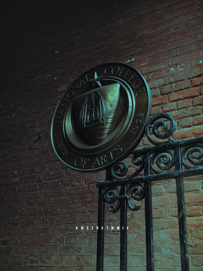 Badge Of Nca On The Main Gate Of College