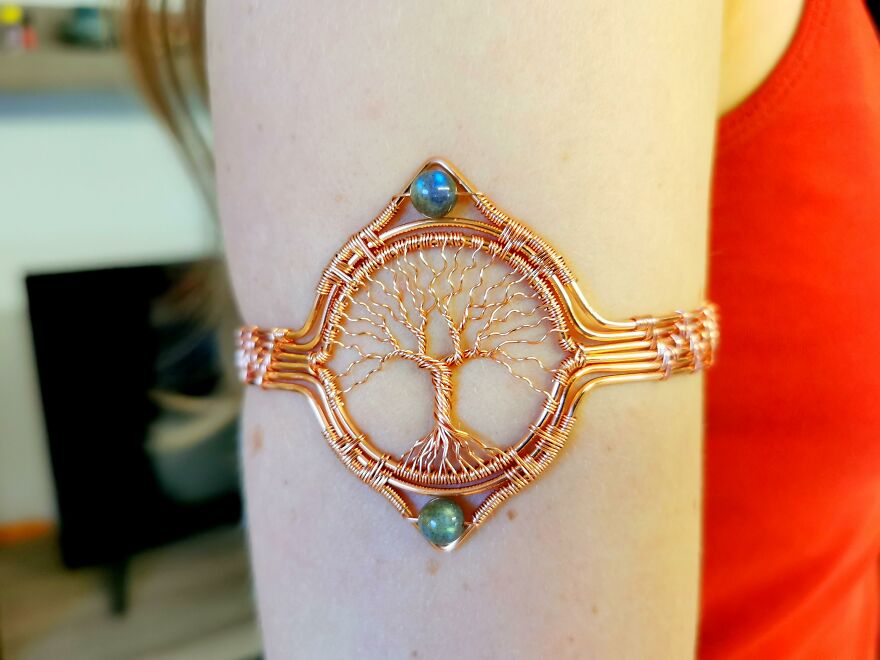 I Used Ten Meters Of Copper Wire To Make This Tree Armband I Used Ten Meters Of Copper Wire To Make This Tree Armband
