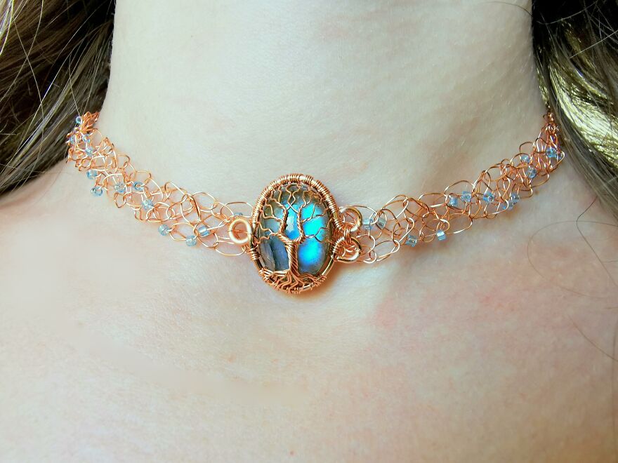 I Crochet With Wire To Make Jewelry, Here Are Some Of My Necklaces (6 Pics)