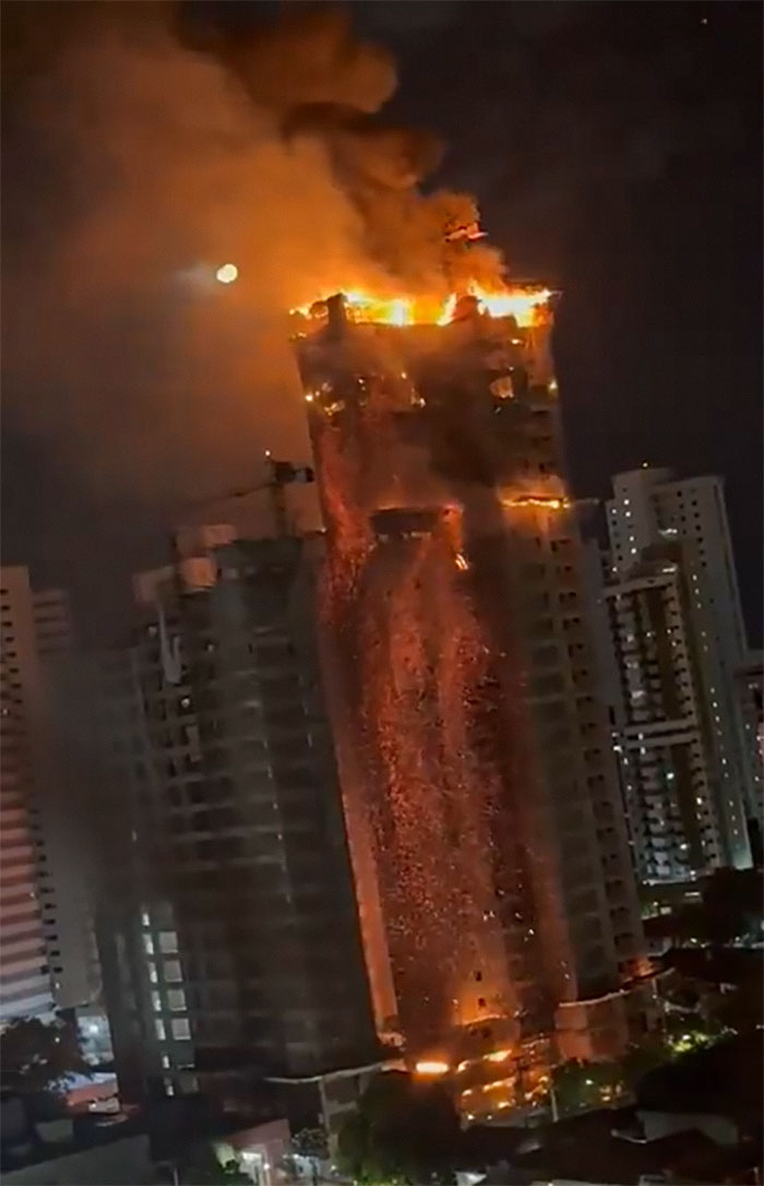 Fire Engulfs High-Rise Building In Brazil