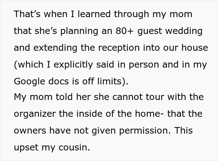 Woman Offers To Host Cousin’s Wedding, Changes Her Mind After Bridezilla Shows Her True Colors Woman Offers To Host Cousin’s Wedding, Changes Her Mind After Bridezilla Shows Her True Colors