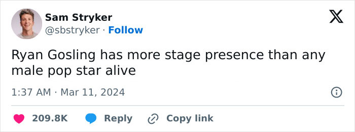 Ryan Gosling’s “I’m Just Ken” Oscars Performance Blew Everyone Away—Including Margot Robbie Ryan Gosling’s “I’m Just Ken” Oscars Performance Blew Everyone Away—Including Margot Robbie