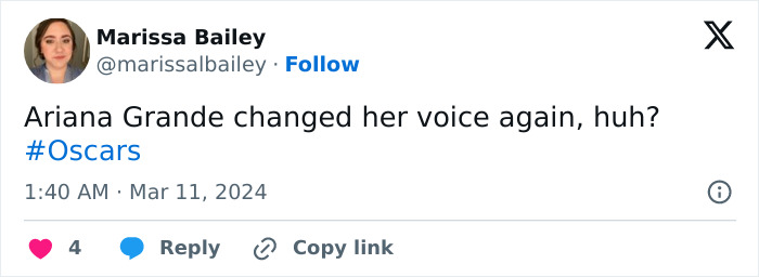 “Constantly Changing Personas”: Ariana Grande’s 2024 Oscars Accent Sparks Backlash “Constantly Changing Personas”: Ariana Grande’s 2024 Oscars Accent Sparks Backlash