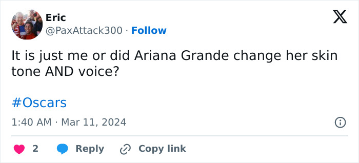 “Constantly Changing Personas”: Ariana Grande’s 2024 Oscars Accent Sparks Backlash “Constantly Changing Personas”: Ariana Grande’s 2024 Oscars Accent Sparks Backlash