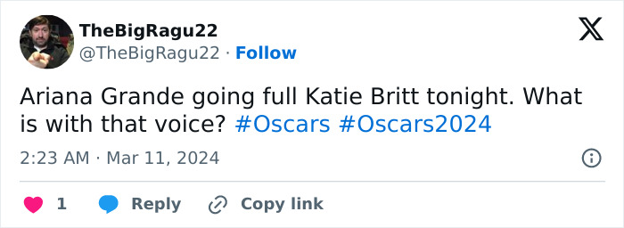 “Constantly Changing Personas”: Ariana Grande’s 2024 Oscars Accent Sparks Backlash “Constantly Changing Personas”: Ariana Grande’s 2024 Oscars Accent Sparks Backlash