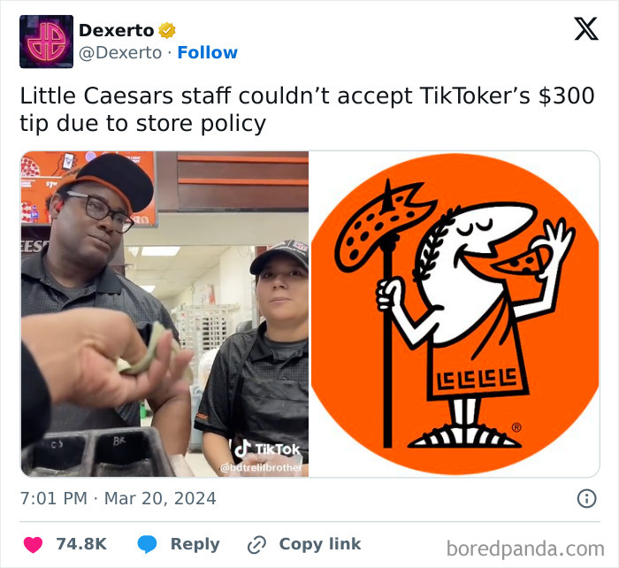 Unable To Accept A Tip Because Of Store Policy? Look How Miserable And Defeated They Look