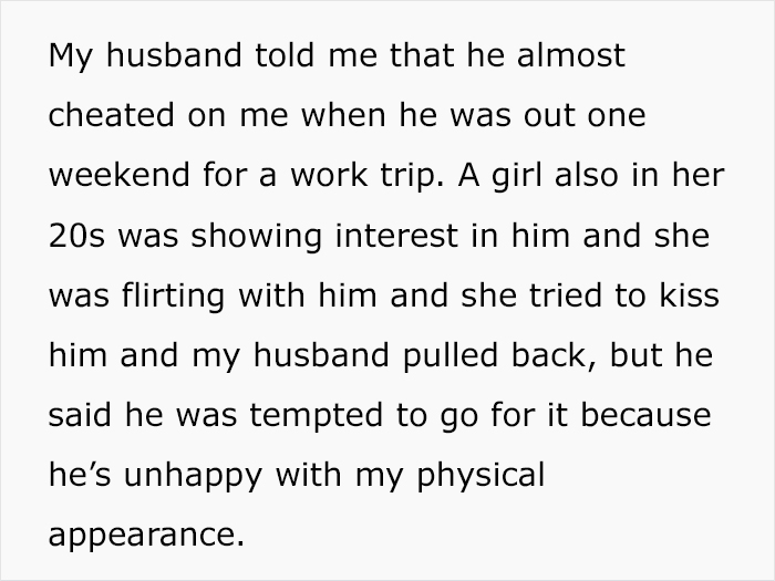 New Mom Asks If She’s Wrong For Letting Herself Go After Husband Confesses He Wants To Cheat New Mom Asks If She’s Wrong For Letting Herself Go After Husband Confesses He Wants To Cheat