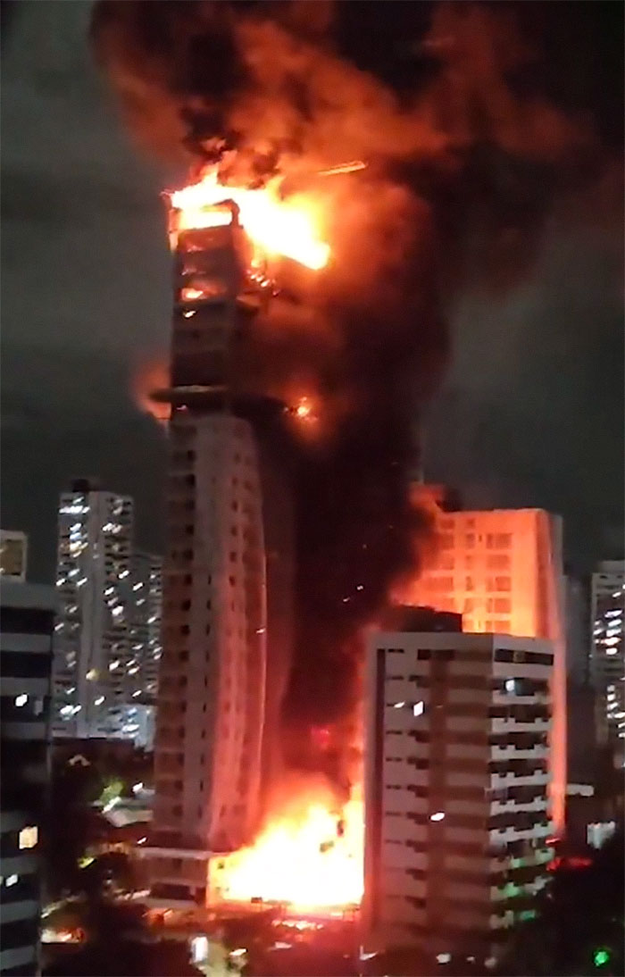 Fire Engulfs High-Rise Building In Brazil
