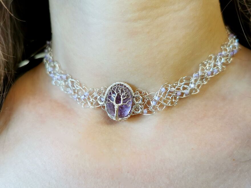 I Crochet With Wire To Make Jewelry, Here Are Some Of My Necklaces (6 Pics)